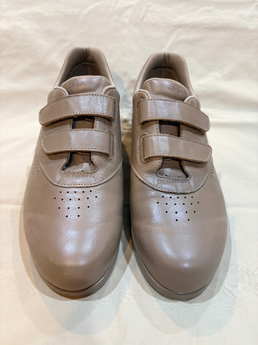 SAS EZ-Strap Shoes Tan Leather Tripad Comfort Hook & Loop Women's 9M